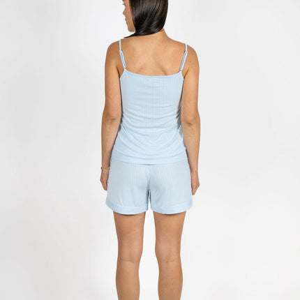 Cannes pinstripe shorty set