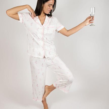 Jolene cropped printed pajama set