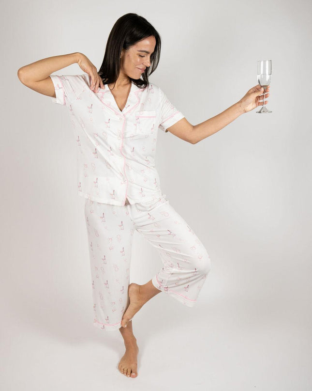 Jolene cropped printed pajama set