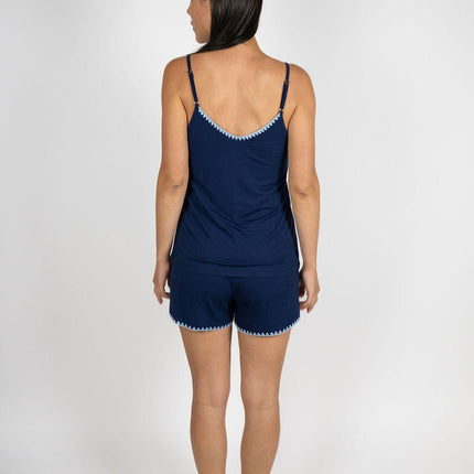 Cute stitching cami short set