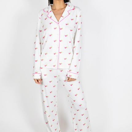 Grace printed long pajama set