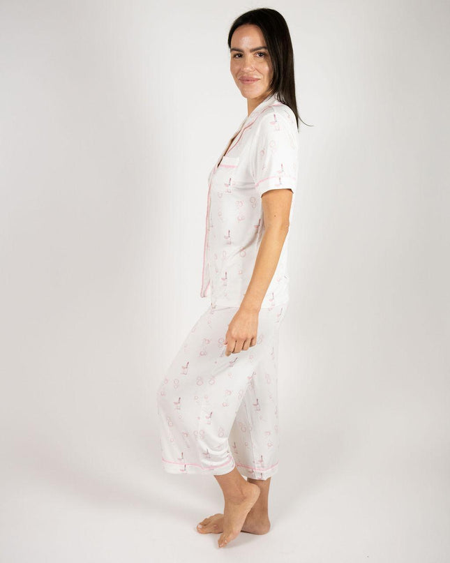 Jolene cropped printed pajama set