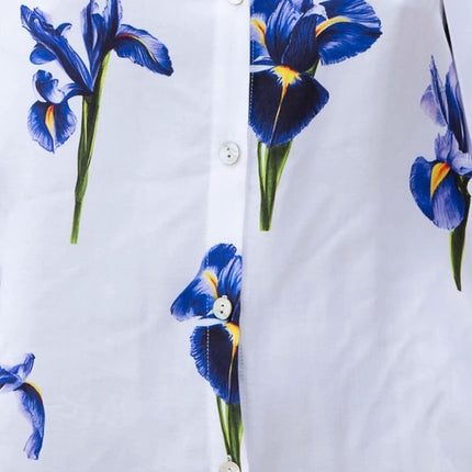 Silky satin dress Fleur-de-lis