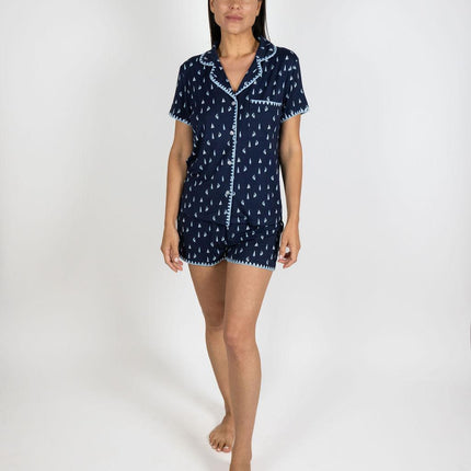 Cute stitching short pajama set