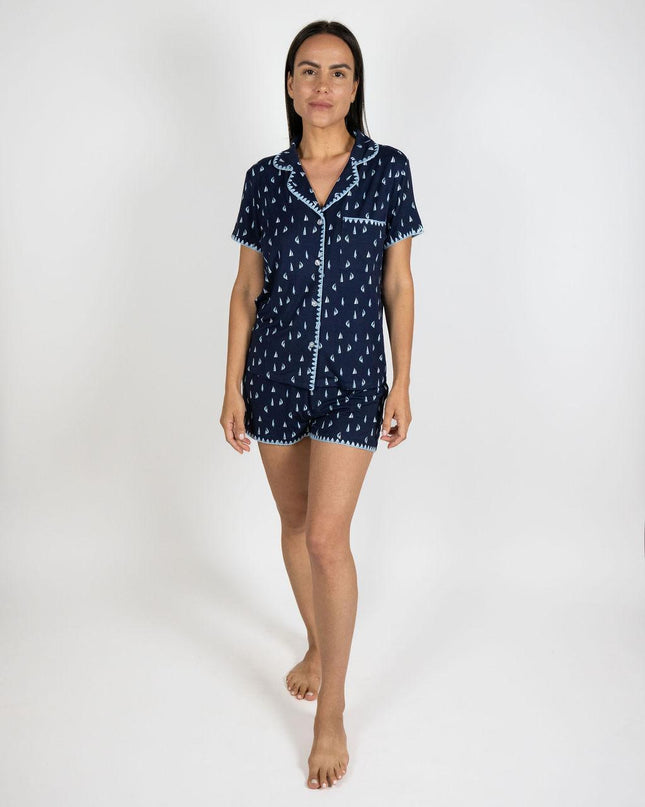 Cute stitching short pajama set