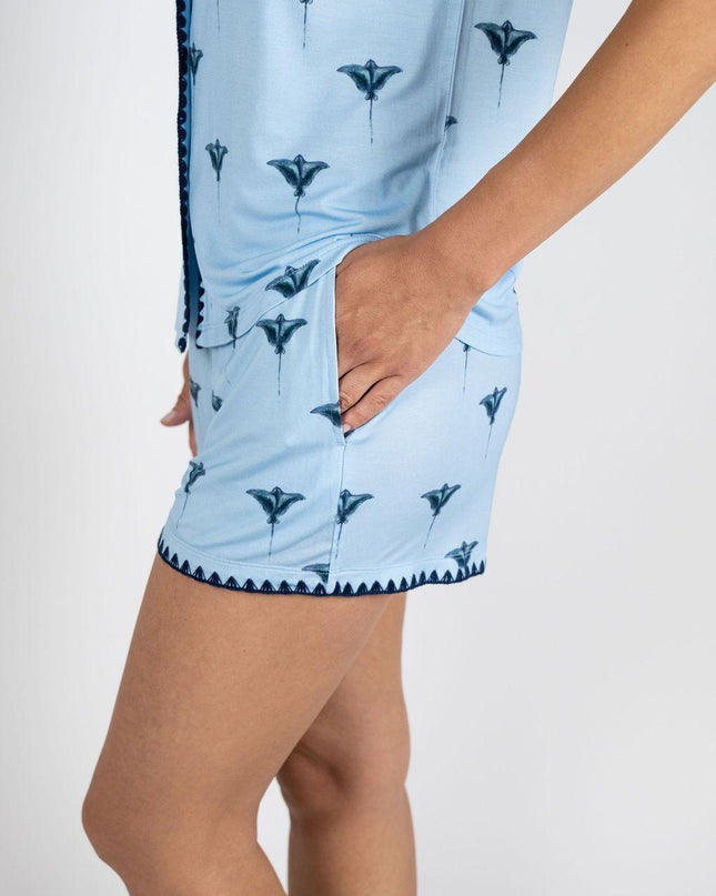 Cute stitching short pajama set