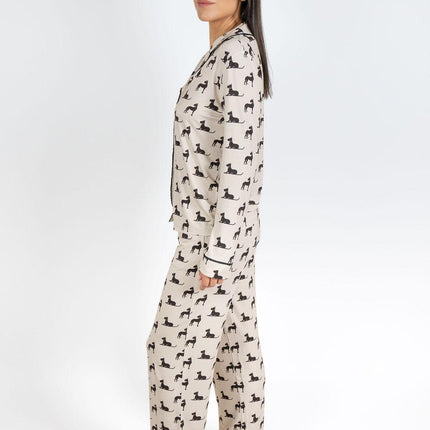 Grace printed long pajama set