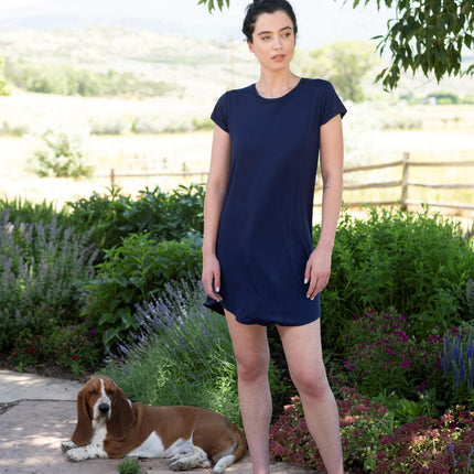 Restless lounger dress with shelf bra