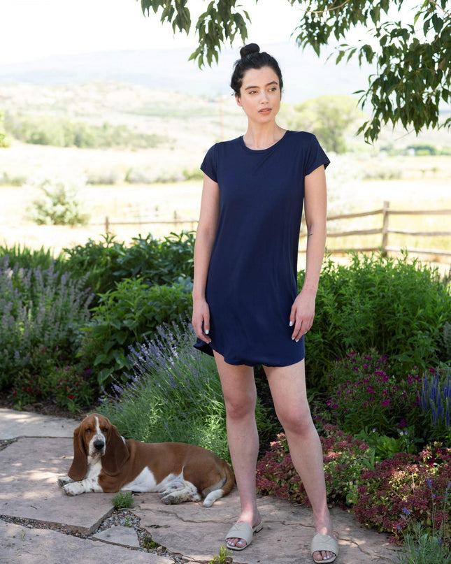 Restless lounger dress with shelf bra