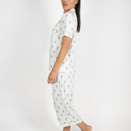 Jolene cropped printed pajama set