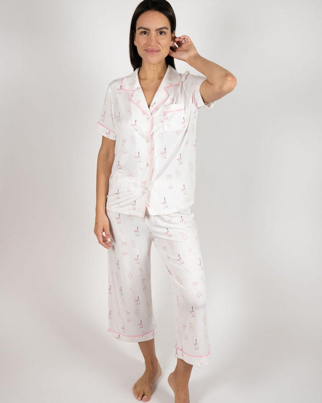 Jolene cropped printed pajama set