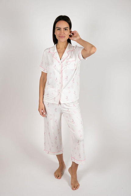 Jolene cropped printed pajama set