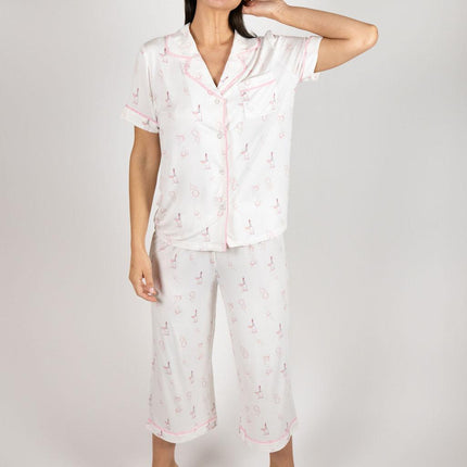 Jolene cropped printed pajama set