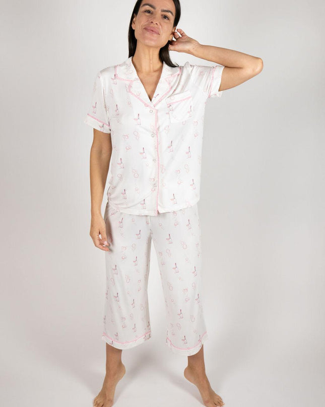 Jolene cropped printed pajama set