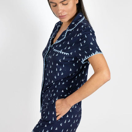 Cute stitching short pajama set