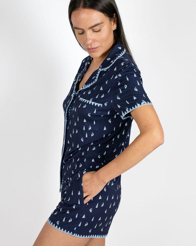 Cute stitching short pajama set
