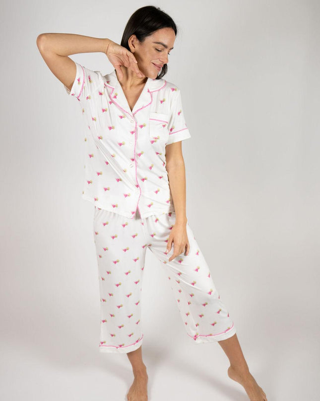 Jolene cropped printed pajama set