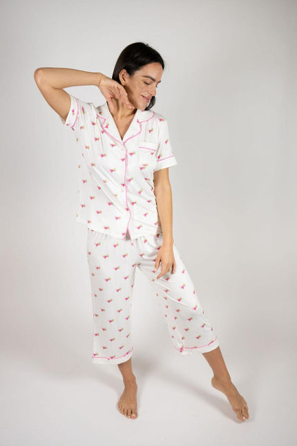 Jolene cropped printed pajama set