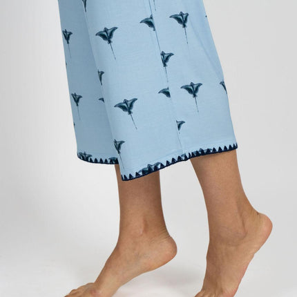 Cute stitching cropped pajama set