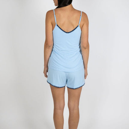 Cute stitching camisole and short set