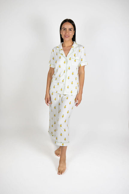 Jolene cropped printed pajama set