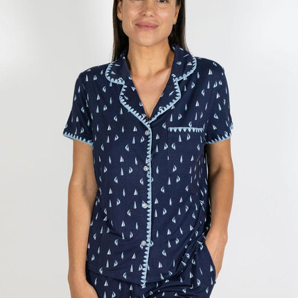 Cute stitching short pajama set