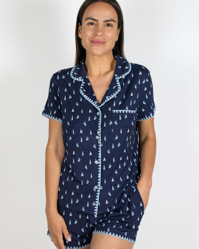 Cute stitching short pajama set