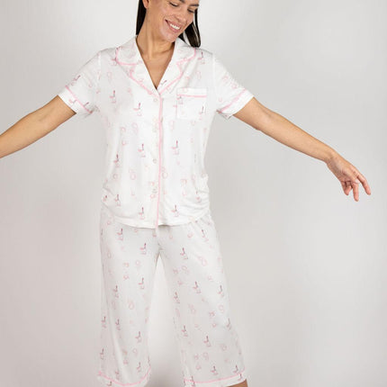 Jolene cropped printed pajama set