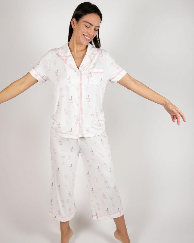 Jolene cropped printed pajama set
