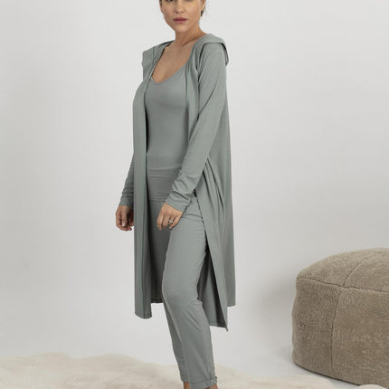Ribbed cardigan in olive