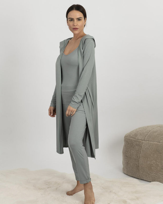 Ribbed cardigan in olive