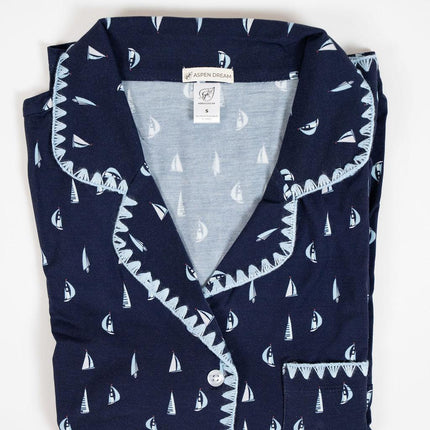 Cute stitching cropped pajama set