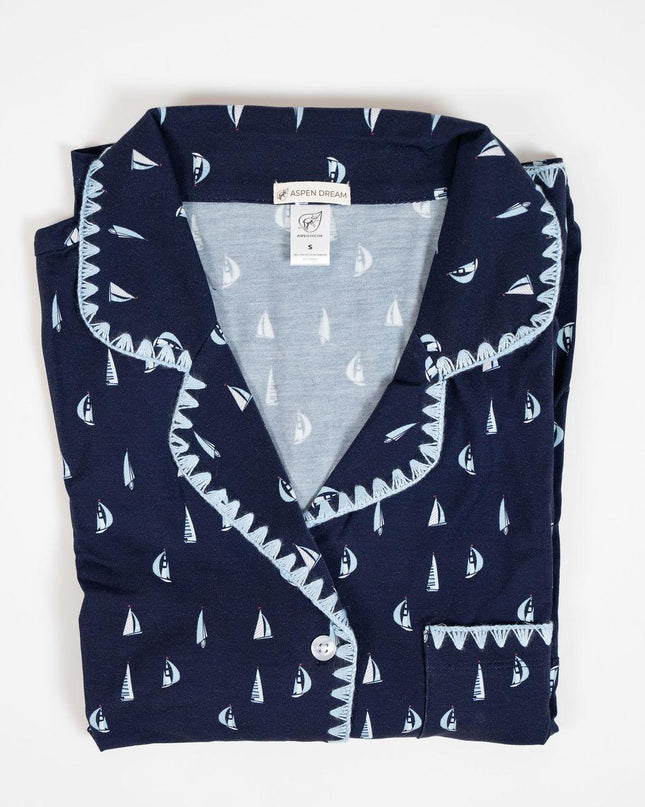 Cute stitching cropped pajama set