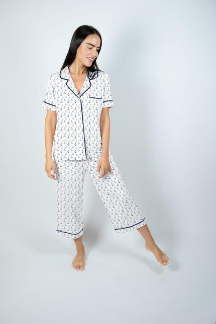 Jolene cropped printed pajama set