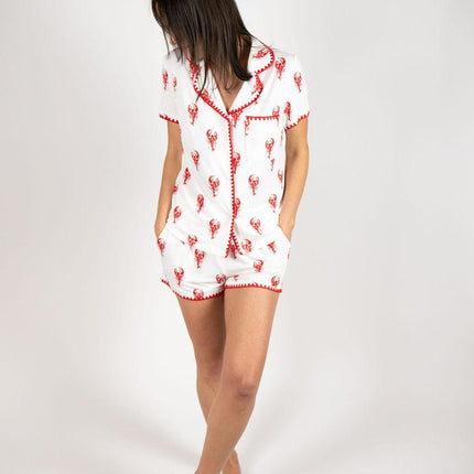 Cute stitching short pajama set