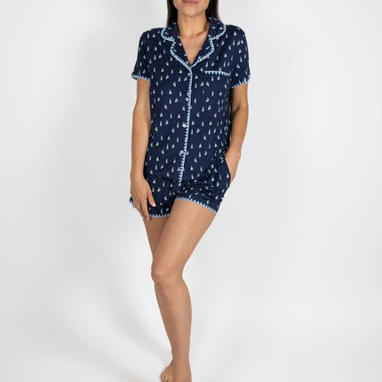 Cute stitching short pajama set