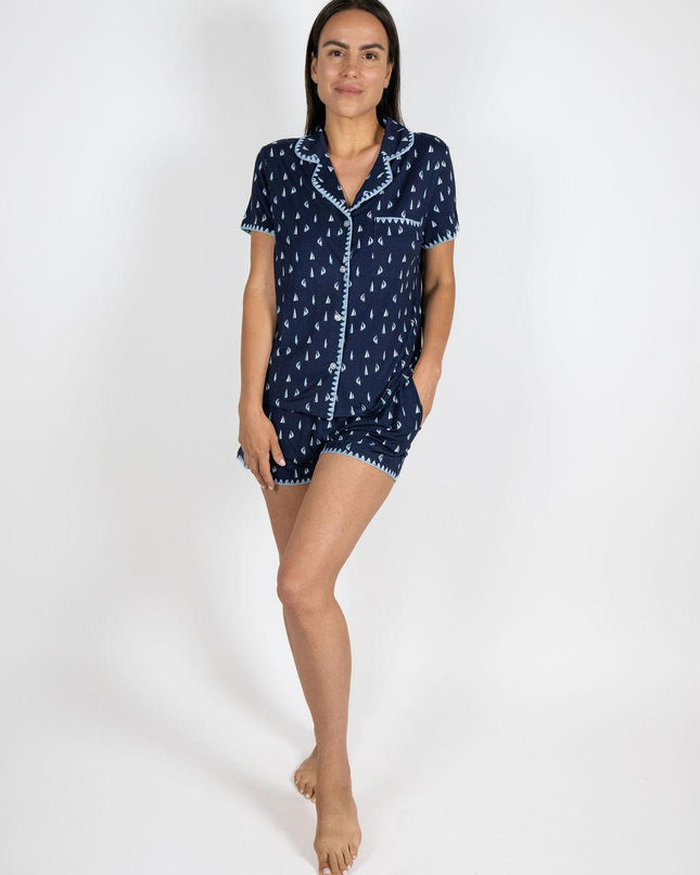 Cute stitching short pajama set