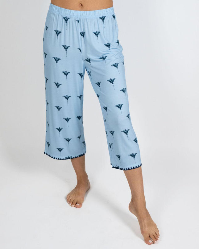 Cute stitching cropped pajama set