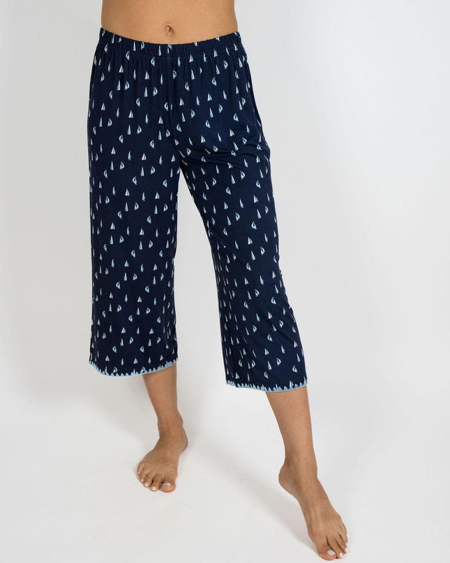 Cute stitching cropped pajama set