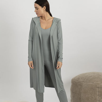 Ribbed cardigan in olive