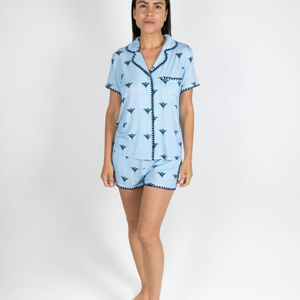 Cute stitching short pajama set