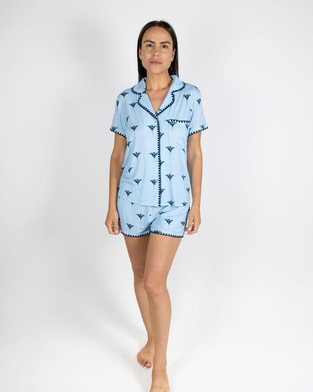 Cute stitching short pajama set
