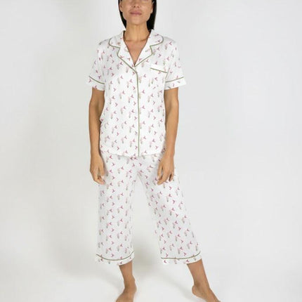 Jolene cropped printed pajama set