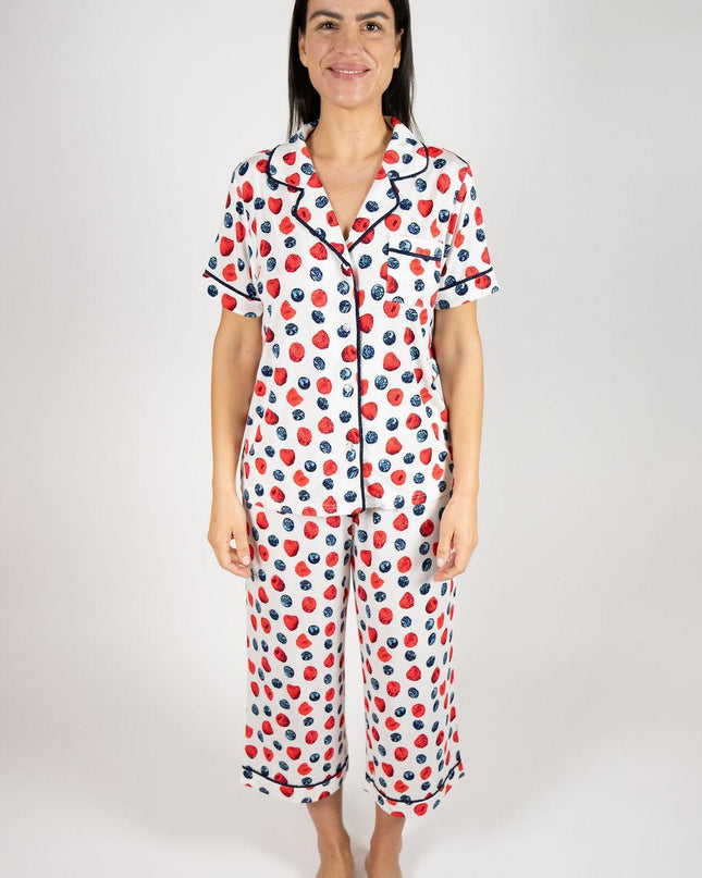 Jolene cropped printed pajama set