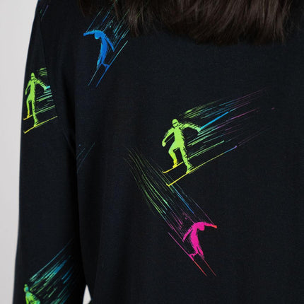 Kids Jammies Neon Skier Print