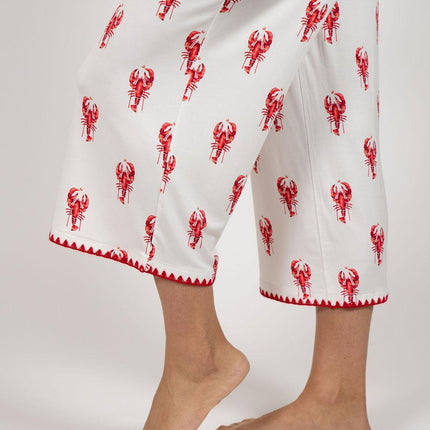 Cute stitching cropped pajama set