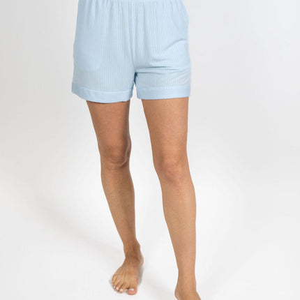 Cannes pinstripe shorty set
