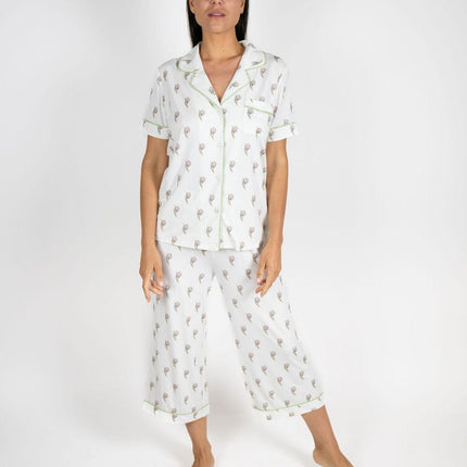 Jolene cropped printed pajama set