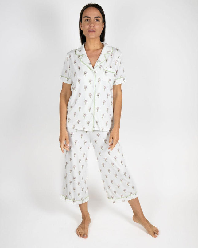 Jolene cropped printed pajama set