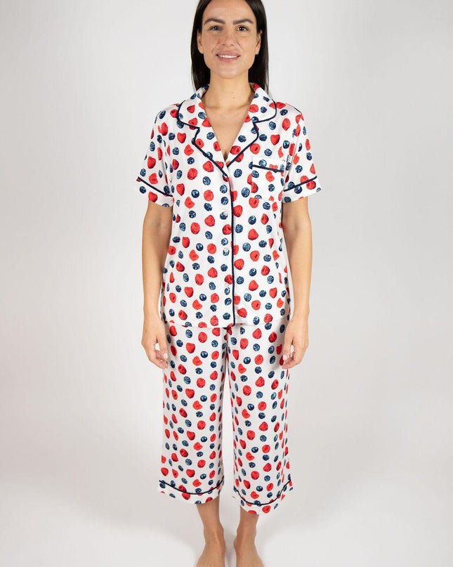 Jolene cropped printed pajama set